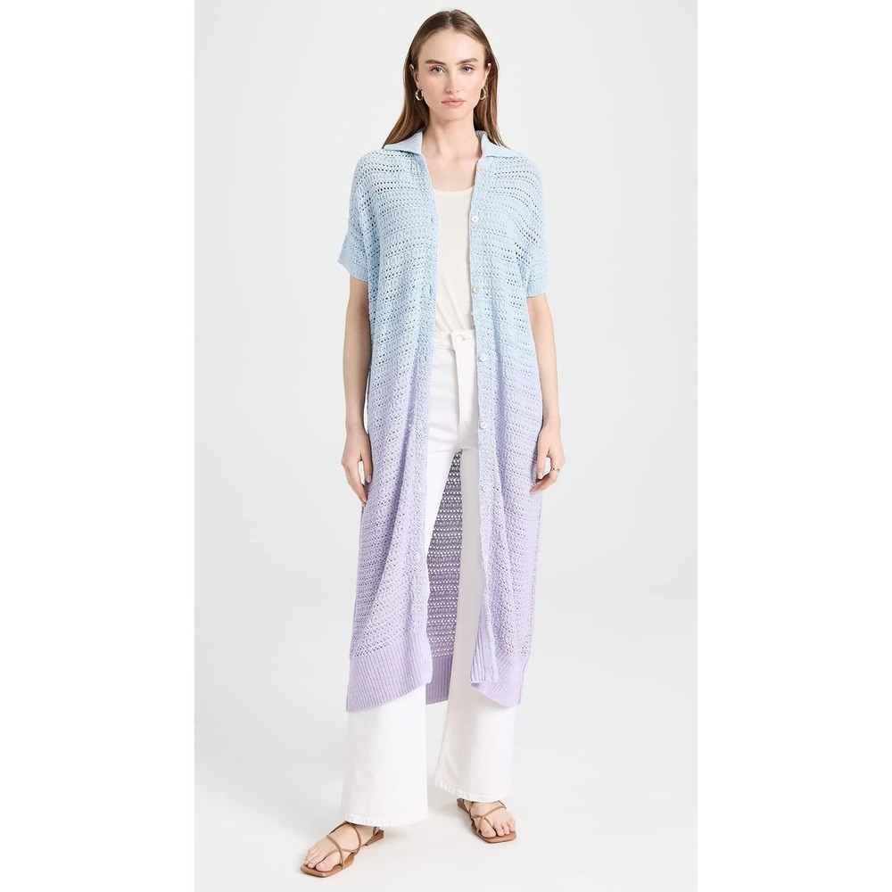 Free People We The Free Alicia Crochet Cardigan Indigo Orchid XS EUC